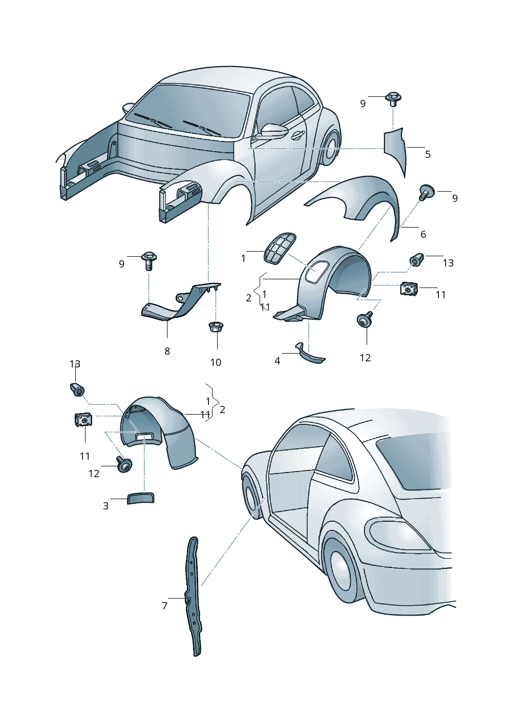 Front Right Wheel Arch 5C5805912D Compatible With Volkswagen BEETLE (2011)