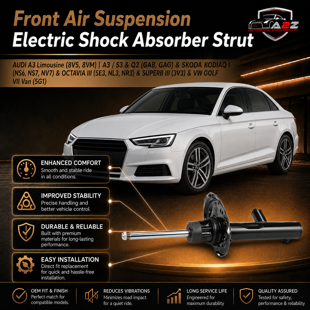 Front Air Suspension Electric Shock Absorber Strut 3Q0413032 3Q0413031AK Compatible With AUDI A3 Limousine (8VS, 8VM) | A3 / S3 & Q2 (GAB, GAG) & SKODA KODIAQ I (NS6, NS7, NV7) & OCTAVIA III (5E3, NL3, NR3) & SUPERB III (3V3) & VW GOLF VII Van (5G1)
