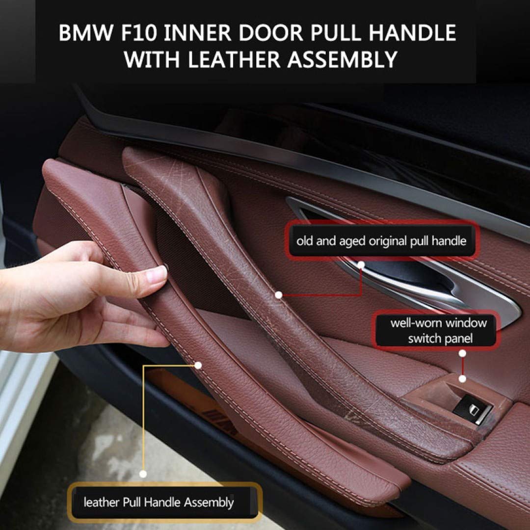 Door Handle Compatible with BMW 5 Series Door Handle 5 Series F10 2010-2017 Full Set Brown