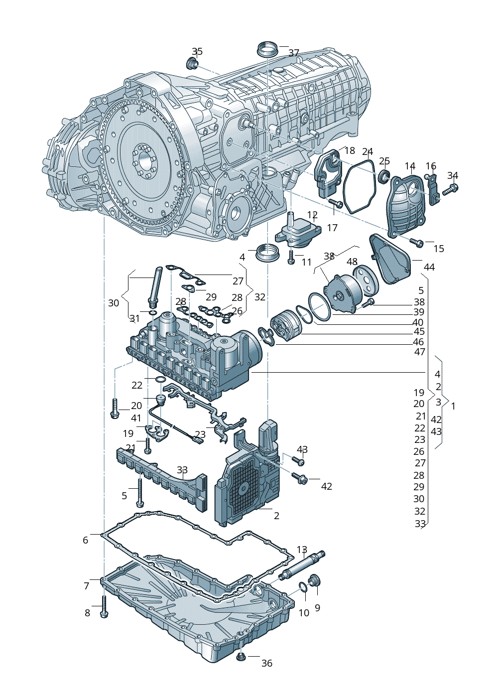 Transmission Oil Pan 0CK321359K Compatible With AUDI A4 B9 (8W2, 8WC) | A4 / S4 A5 Convertible (F57, F5E) | A5 / S5