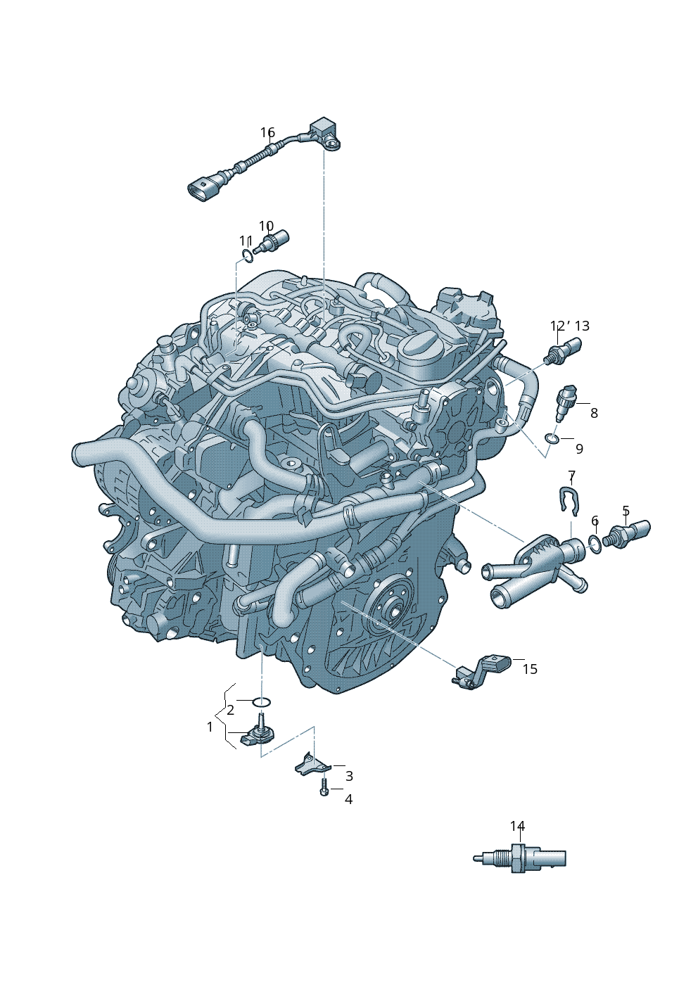 Oil Level Sensor 04L907660A Compatible With AUDI A4 B8 (8K2) | A4 / S4 & A6 C7 (4G2, 4GC) | A6 / S6 & Q5 (8RB)