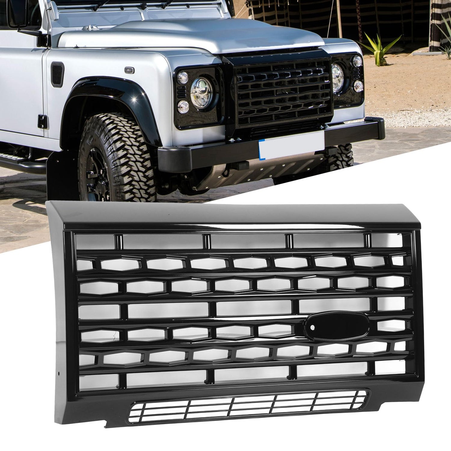 Front Radiator Grille LR069115 Compatible With Land Rover Defender 90 110 130