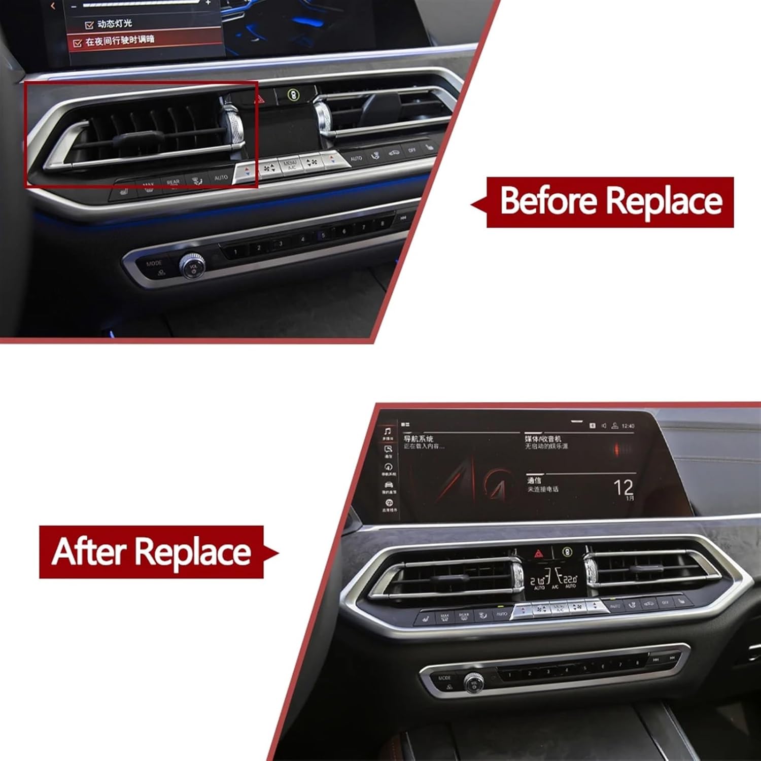 Center Left AC Conditioner Air Vent Grill Outlet Tab Clip Repair Kit 64119458543 Compatible With BMW  X5 G05 & X6 G06 & X7 G07 Tag-ACR-04