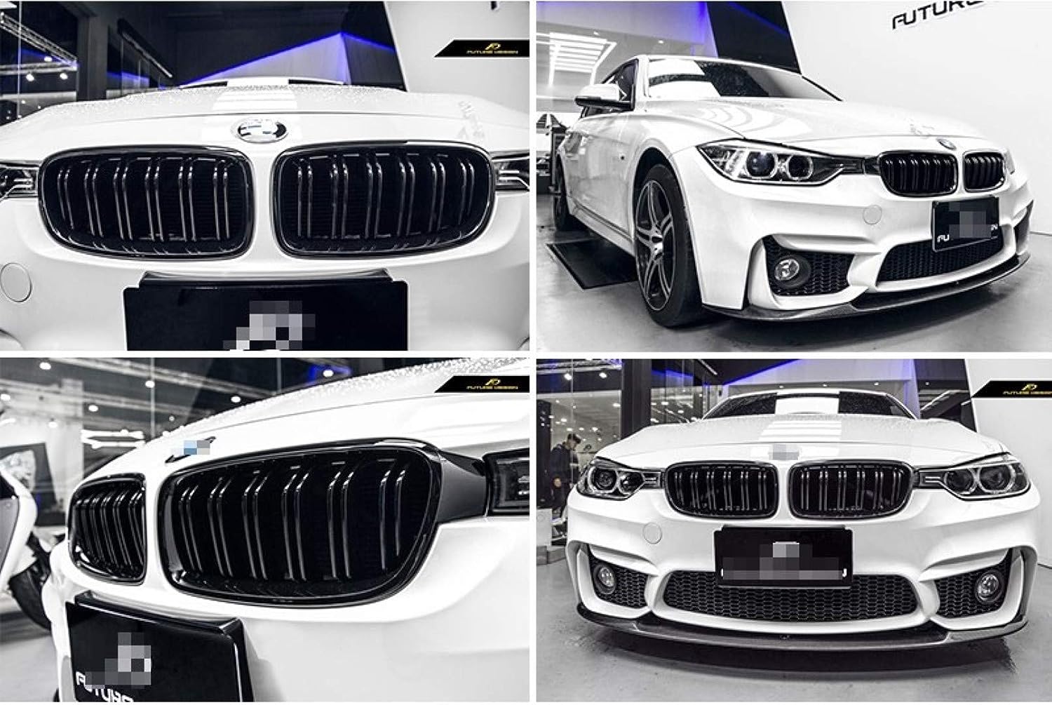 Grill Compatible With Bmw 3 Series Grill F30 M3 Style Kidney Grill Grille Bumper Grill 2012-2018 Glossy Black