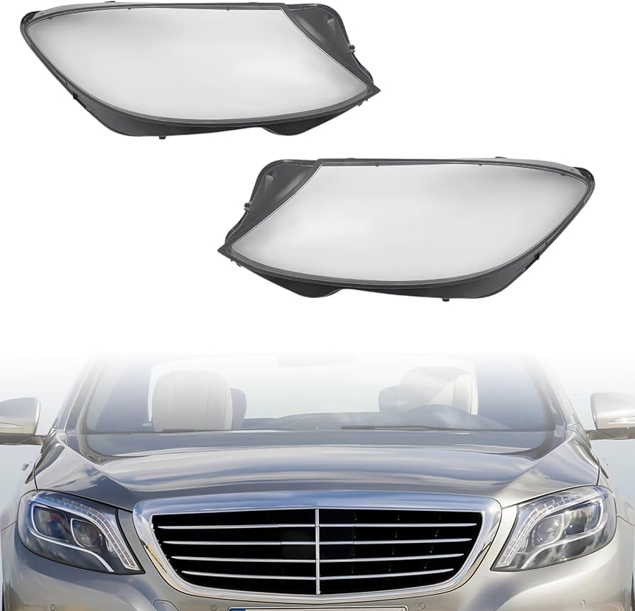 Front Headlight Glass Compatible with Mercedes-Benz S-CLASS W222 (2014 - 2017).
