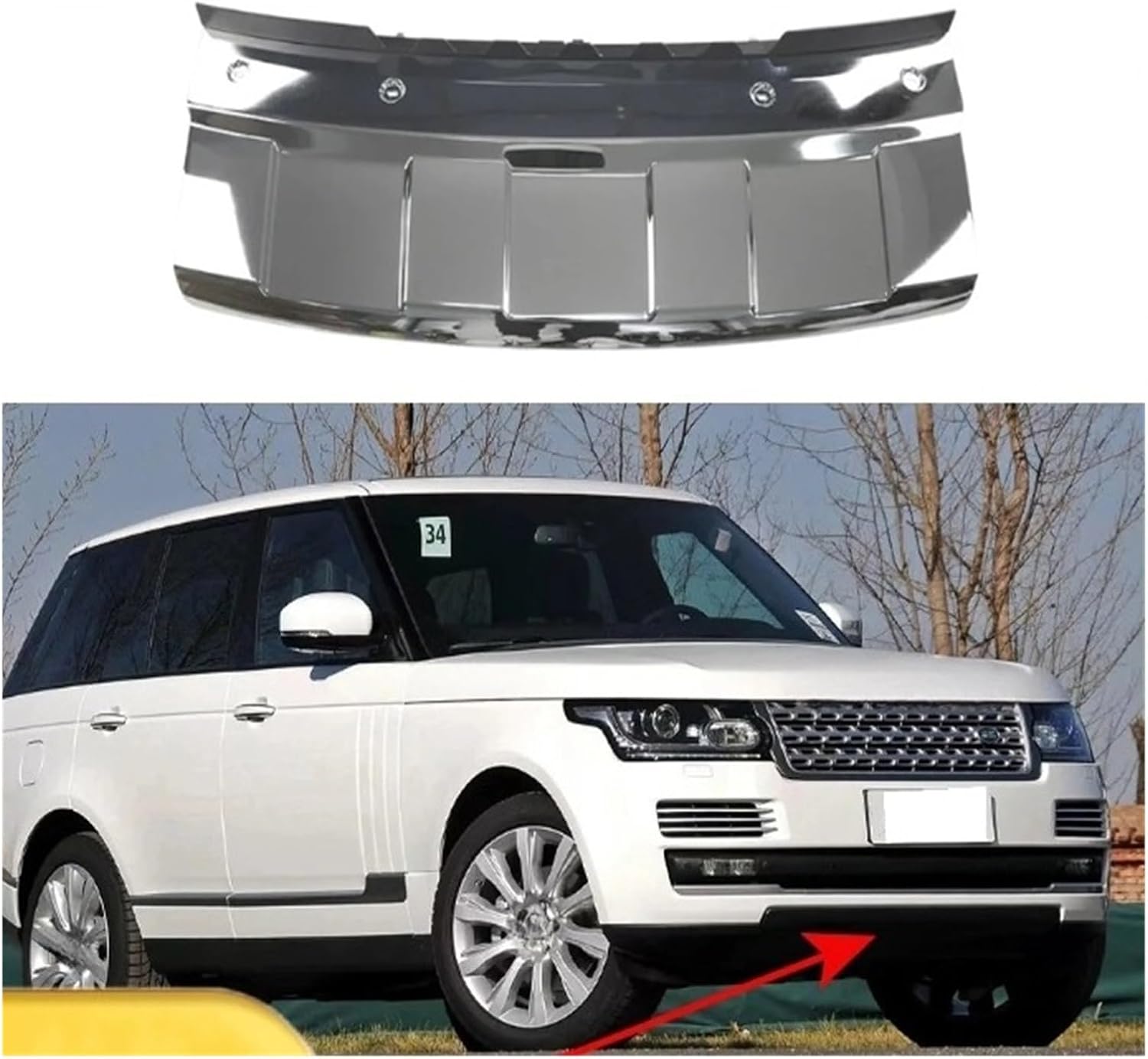 Front Bumper Tow Hook Cover LR038741 Compatible With Land Rover Range Rover Vogue - L405 (2013-2017) Tag No.908