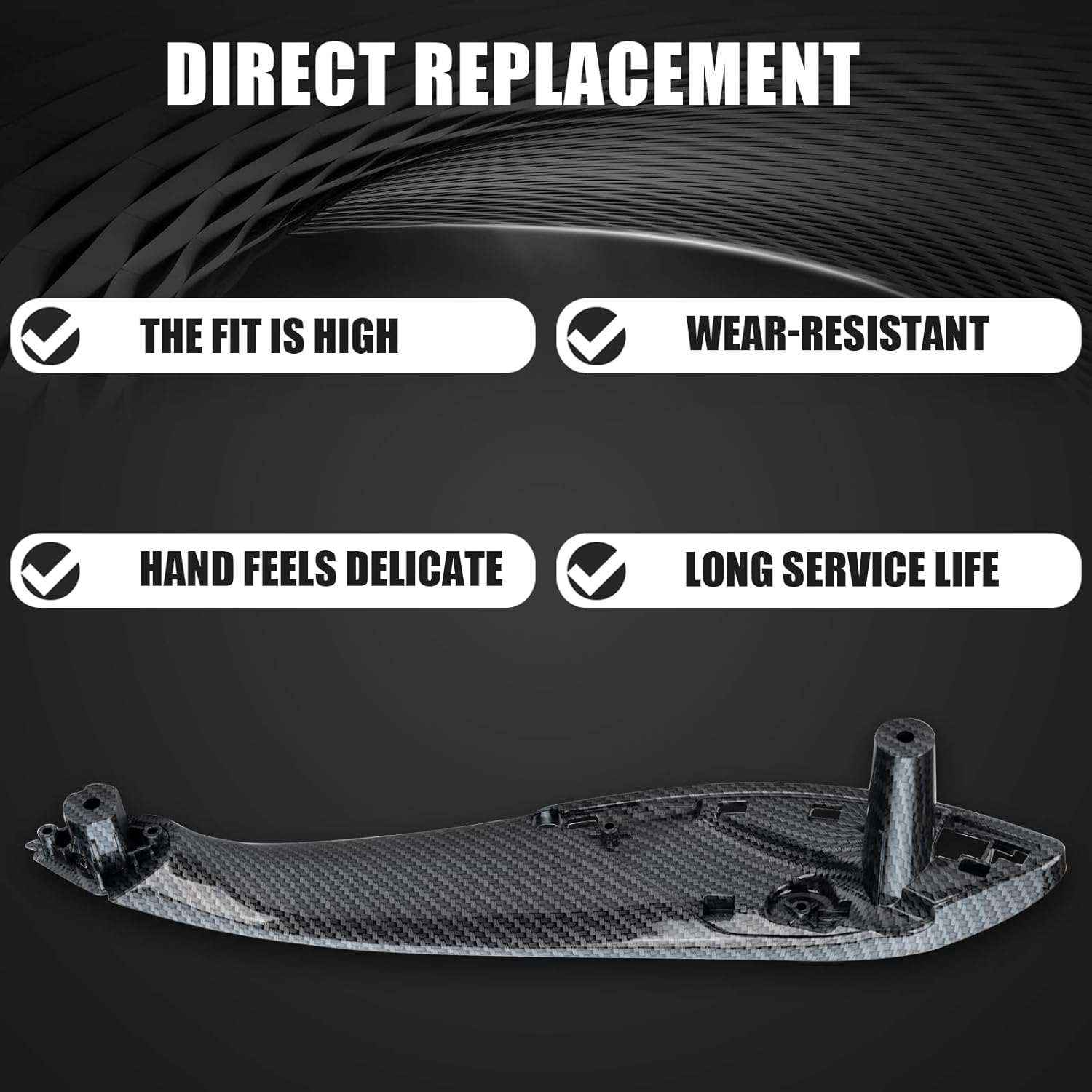 Inner Door Pull Handle Set Carbon Fiber Front Left 51417279311 Front Right51417279312 Rear Left 51427281465  Rear Right 51427281466 Compatible With BMW 3 Series F30 F31 F35