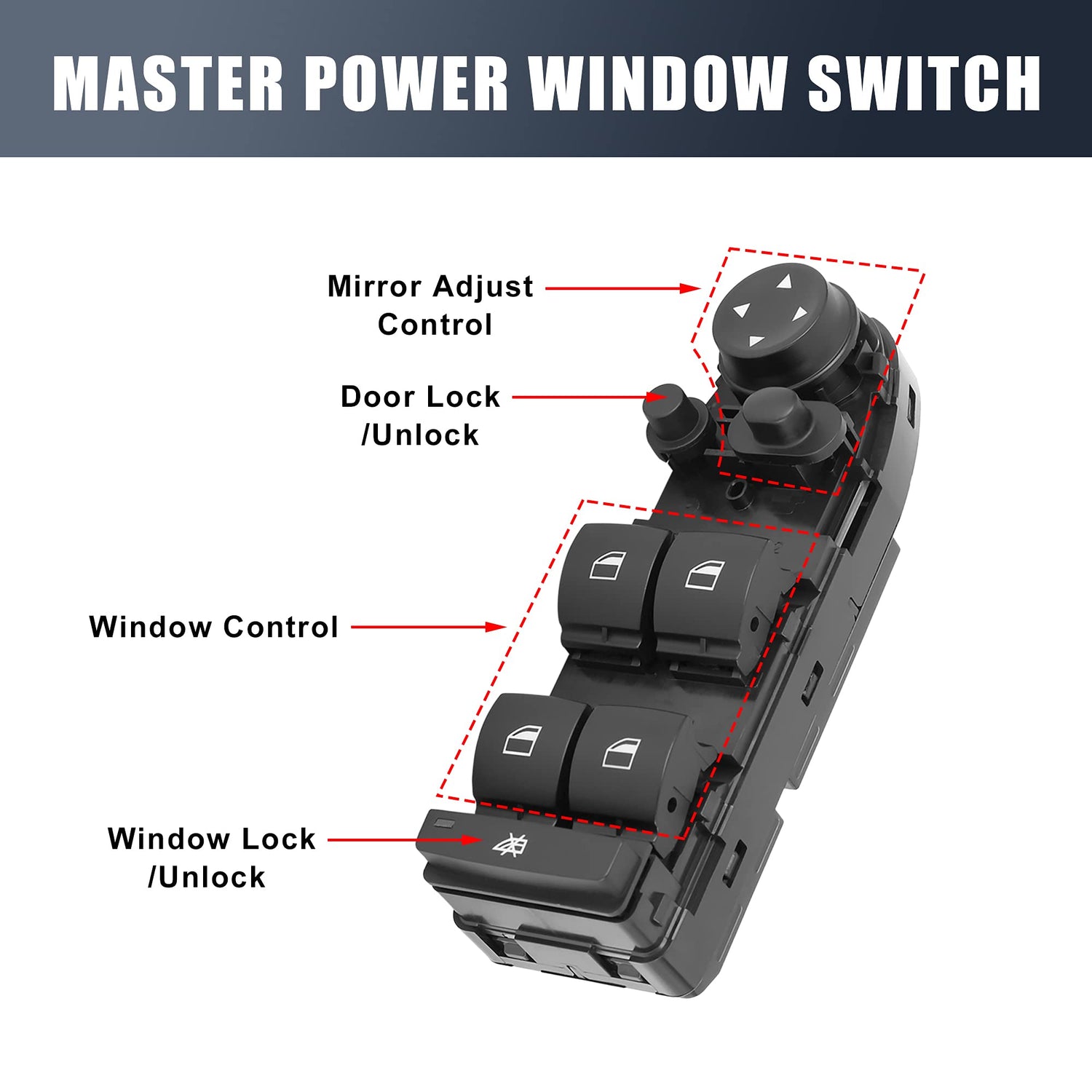 Power Window Master Control Switch 61319216049 Compatible With BMW For X1 E84