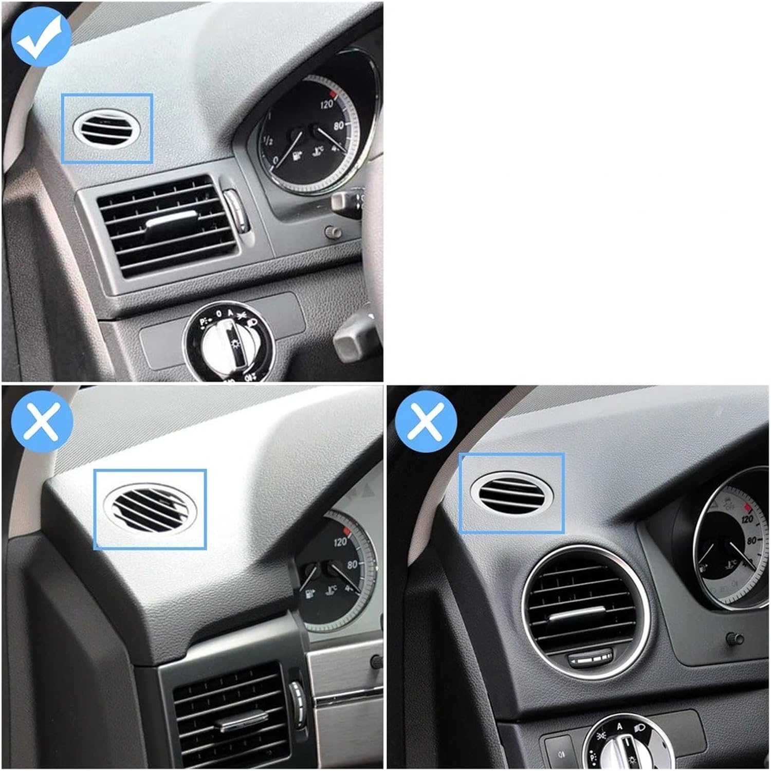 Console Small Ac Vent Grille Cover  Moka  20468067878490  20468068878490 Compatible With Mercedes Benz C Class W204 2007-2011