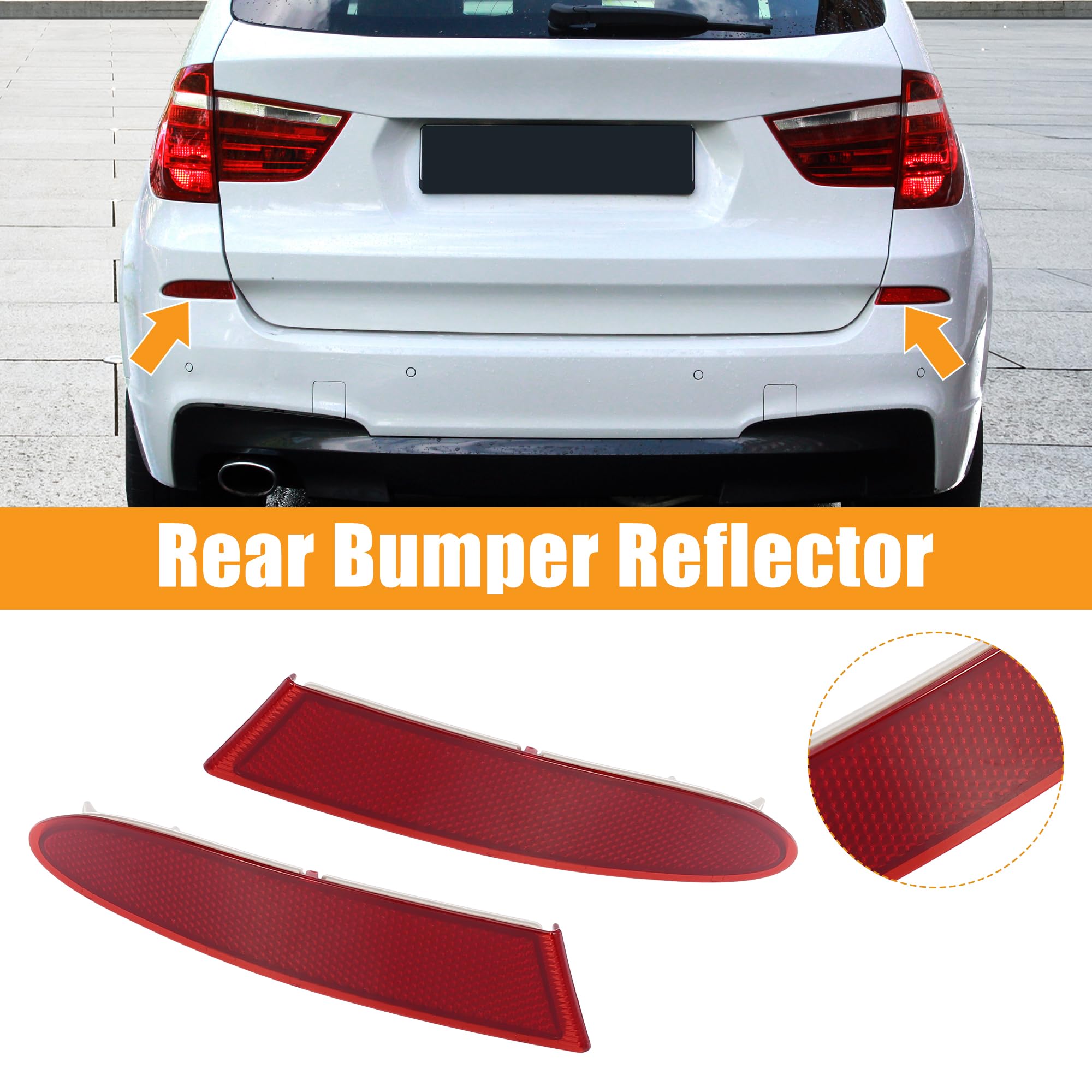 Rear Bumper Reflector Compatible With BMW X3 F25 Rear Bumper Reflector Left 63147217315 & Right 63147217316 Tag-RB-61