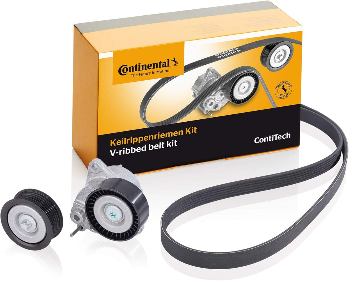 Multi RIB Belt Kit 6PK1005K1 Compatible With AUDI A3 Convertible (8V7, 8VE) | A3 / S3, A3 Limousine (8VS, 8VM) | A3 / S3, A4 B9 (8W2, 8WC) | A4 / S4, Q3 (8UB, 8UG) (CONTINENTAL)
