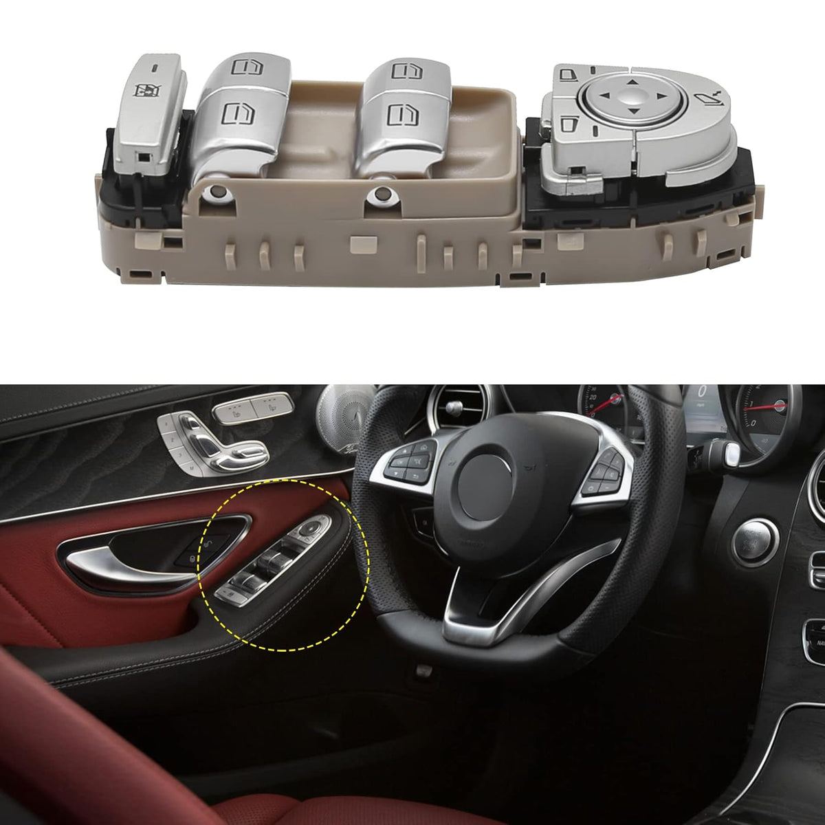 MERCEDES Benz S-CLASS W222 P.W Biege Switch 3-pin 2059056811 2057200648 2229056800 Tag-SW-07