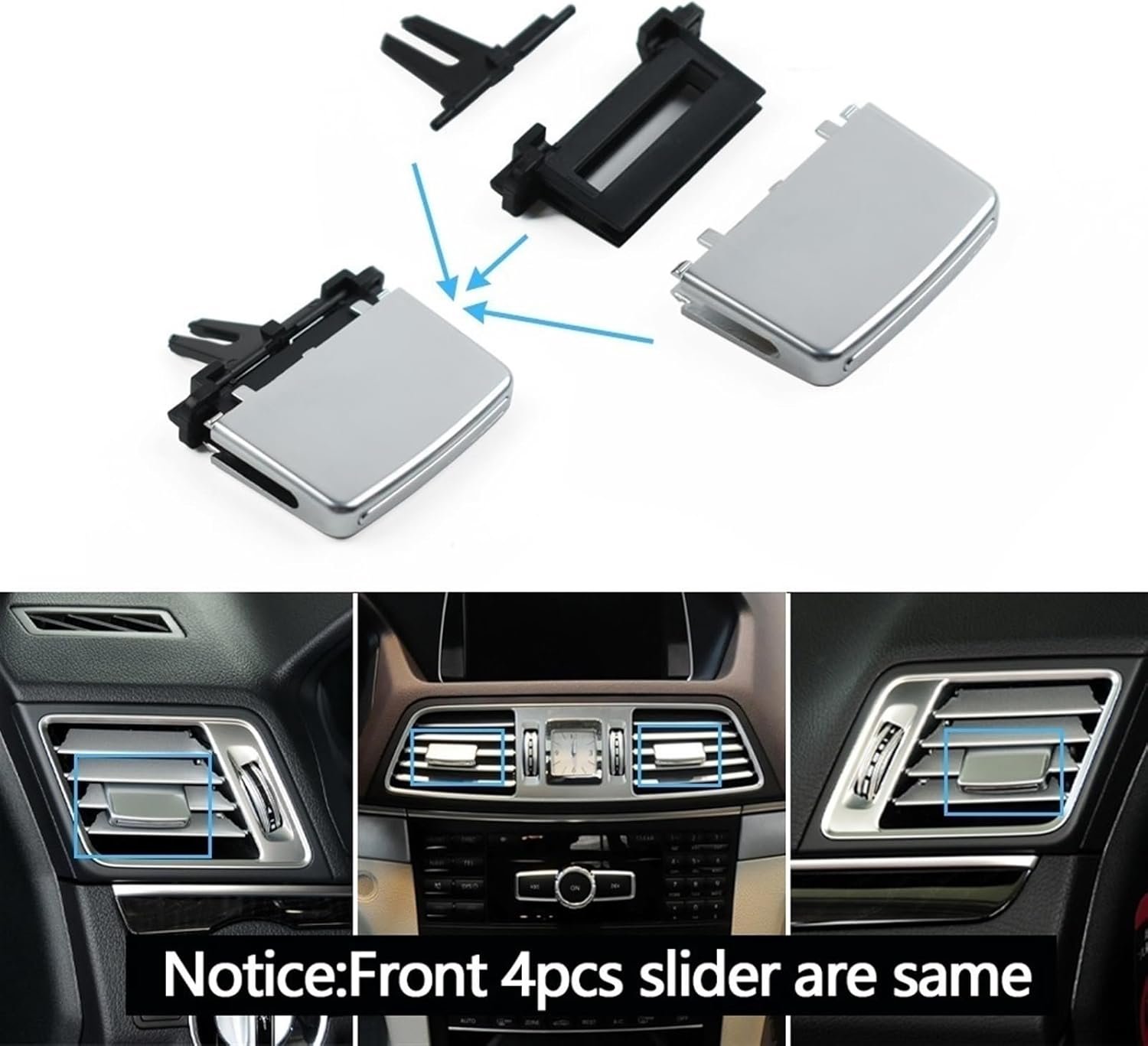 Front Left  AC Conditioner Air Vent Grill Outlet Tab Clip Repair Kit 2078300100 Compatible With MERCEDES BENZ E-CLASS C207 Tag-ACR-18