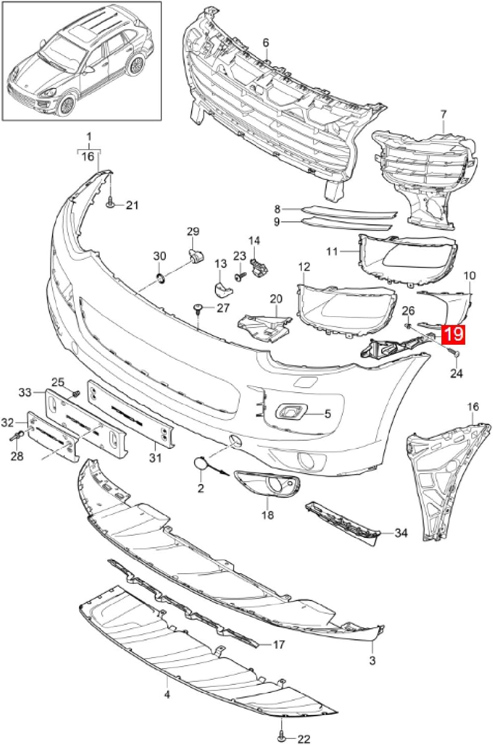 Front Bumber Bracket Left 95850504901 & Right 95850505001 Compatible With Porsche Cayenne (2011-2017) Tag No.209