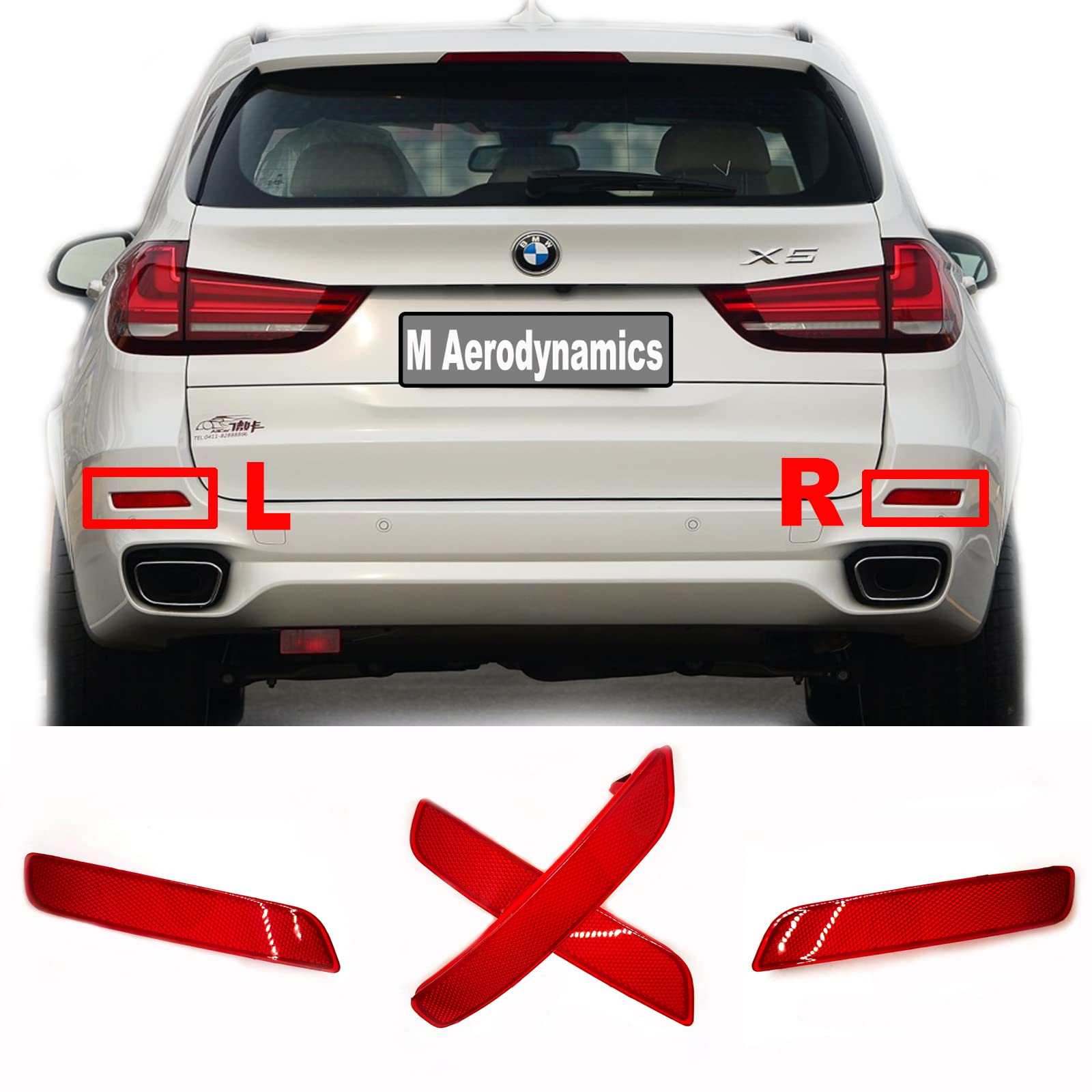 Rear Bumper Reflector Compatible With  BMW F15 Rear Bumper Reflector Left  63147847591 & Right 63147847592 Tag No.73