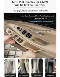 Door Handle Compatible with BMW 5 Series Door Handle 5 Series F10 2010-2017 Pull Black