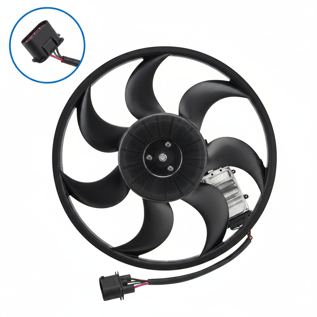 Engine Cooling Fan Motor Fan Assembly (Big) 7L0959455G Compatible With AUDI Q7 (4LB) & PORSCHE CAYENNE (9PA) & VW TOUAREG (7LA, 7L6, 7L7)