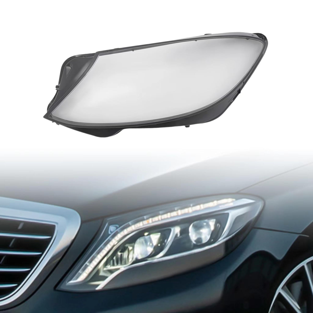 Front Headlight Glass Compatible With Mercedes-Benz S-CLASS W222 (2014-2017)