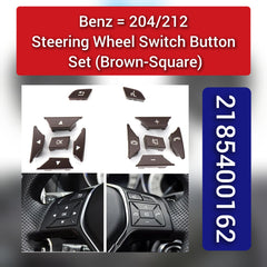 Brown-Square Steering Wheel Switch Control Buttons 2185400162 2185400262 Compatible with MERCEDES BENZ C-CLASS W204 & E-CLASS W212 & CLS C218