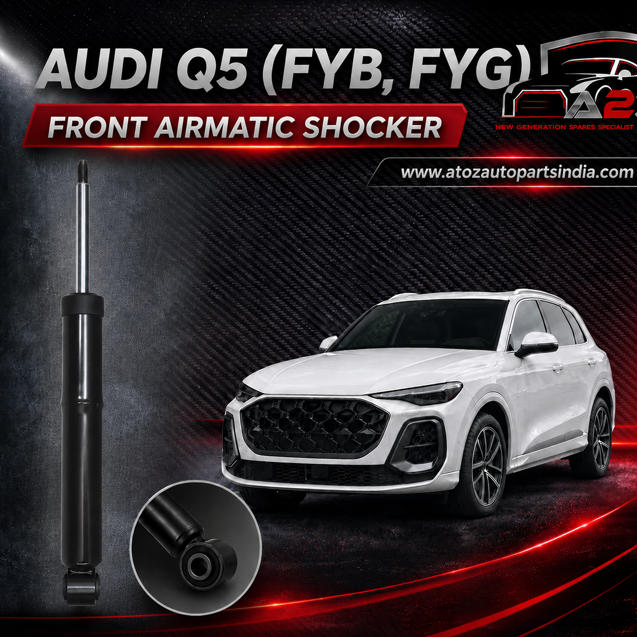 Front Shock Absorber Strut 80A413029 9Y0413031B Compatible With  AUDI Q5 (FYB, FYG) (2017-22)