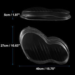 Benz=203 - 2000-07 - Car Front Headlight Left and Right Set Lens Cover Transparent Lamp Shade Headlamp Shell Cover compatible for Benz 203 2000 - 2007.