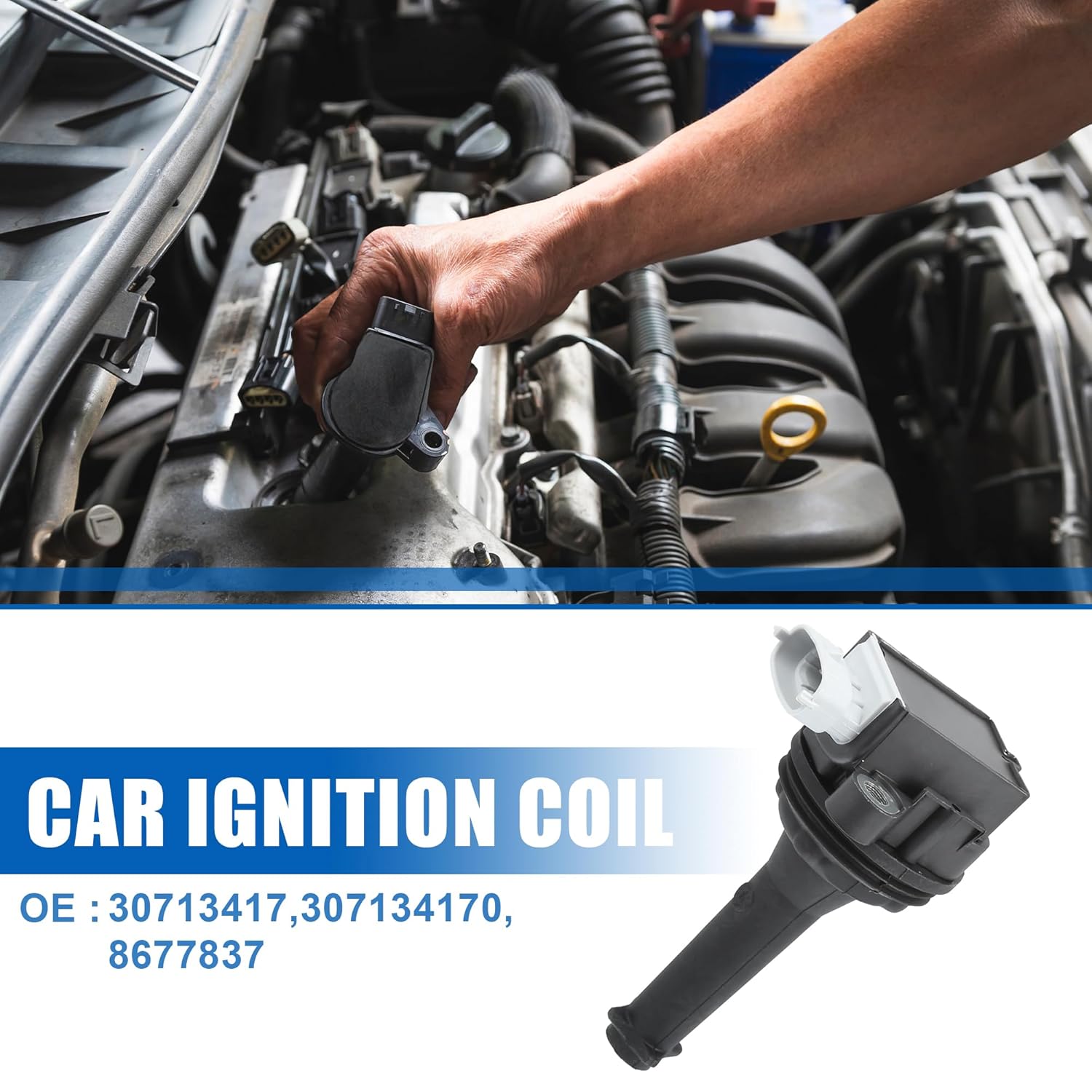Uxcell Car Ignition Coil 30713417 8677837 Compitable With Volvo S40 (2004-16)