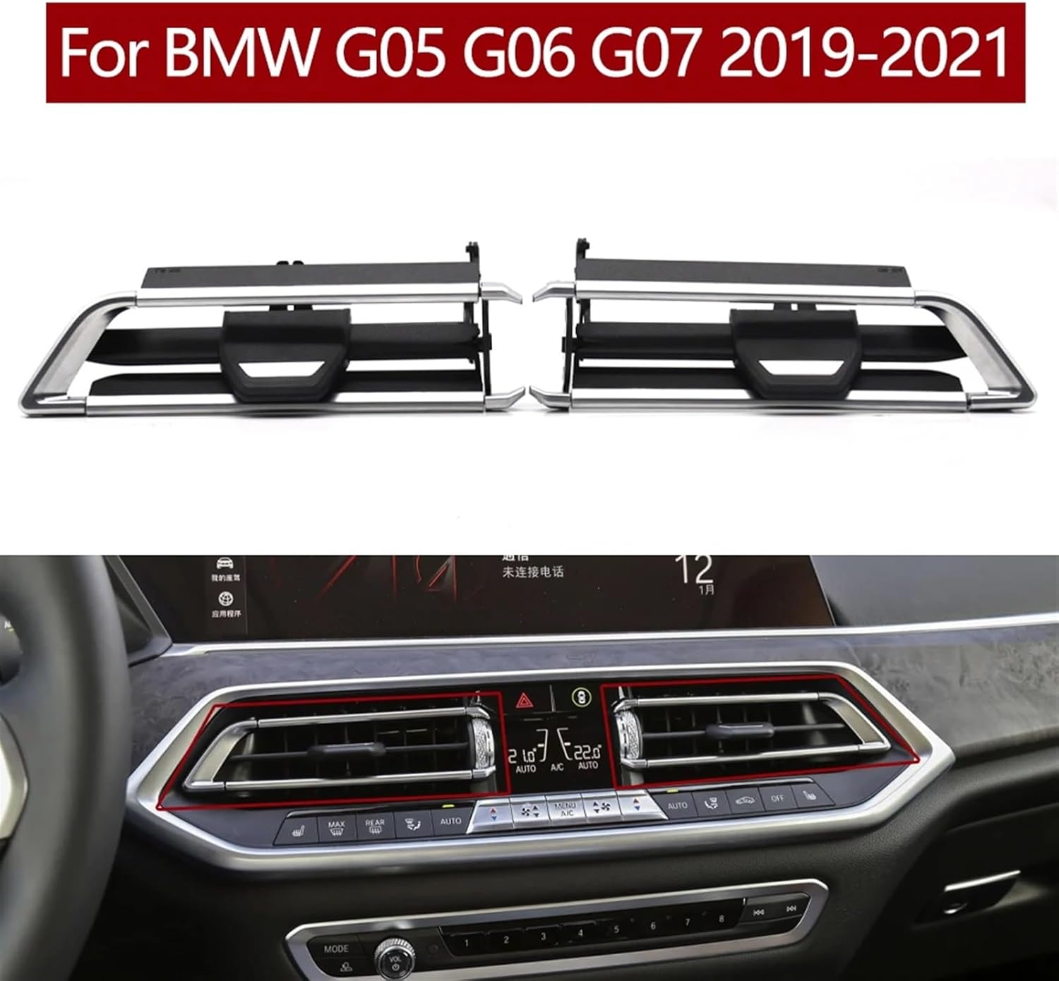 Center Right AC Conditioner Air Vent Grill Outlet Tab Clip Repair Kit 64119458543 Compatible With BMW X5 G05 & X6 G06 & X7 G07 Tag-ACR-05