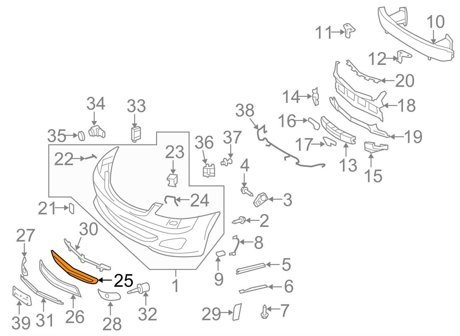 Front Bumper Lower Grill 2218852322 Compatible With Mercedes-Benz S-CLASS W221 (2007-2012) Tag No.116