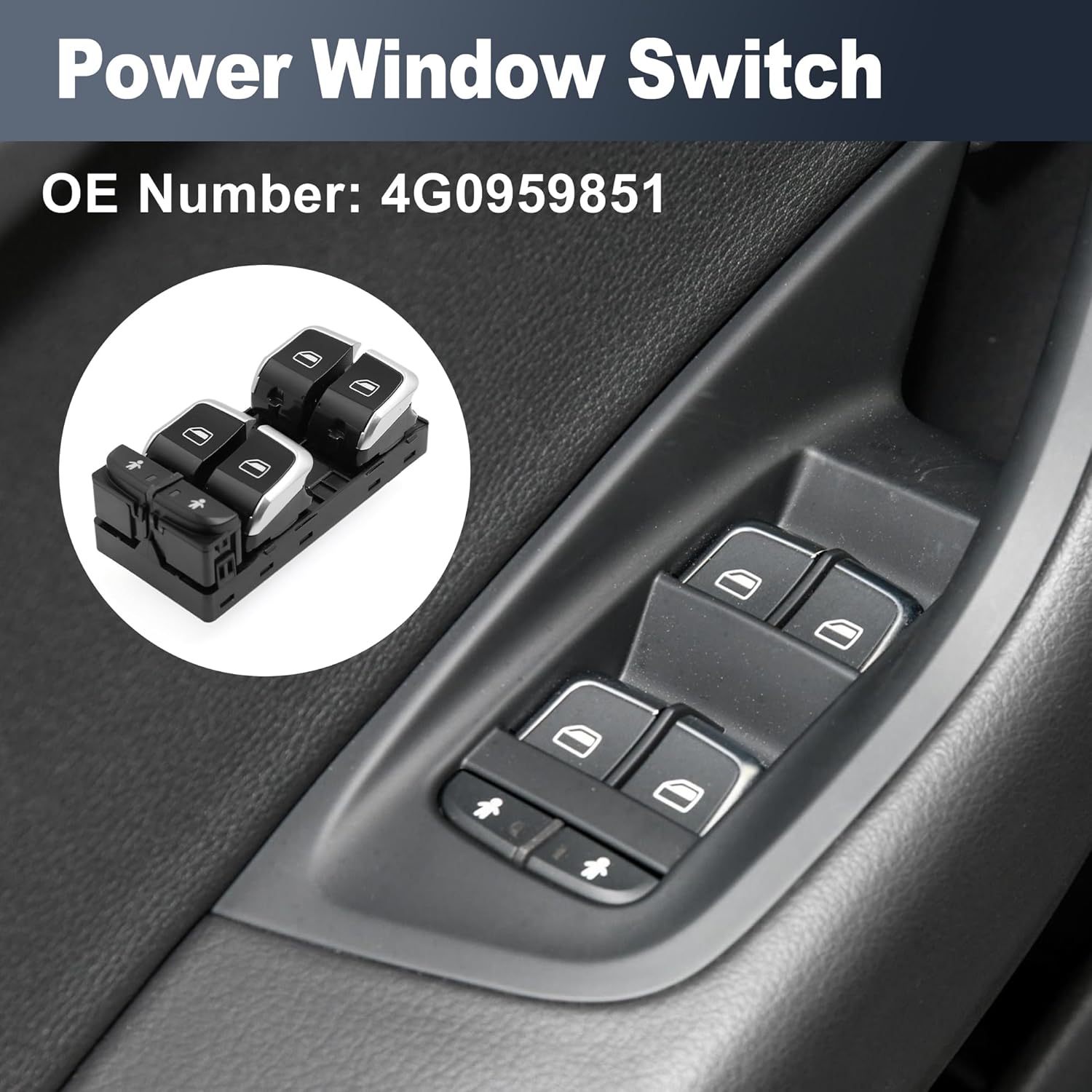 Power Window Switch 4G0959851 Compatible with Audi A6 (4G) (10 Pin) Tag No.10