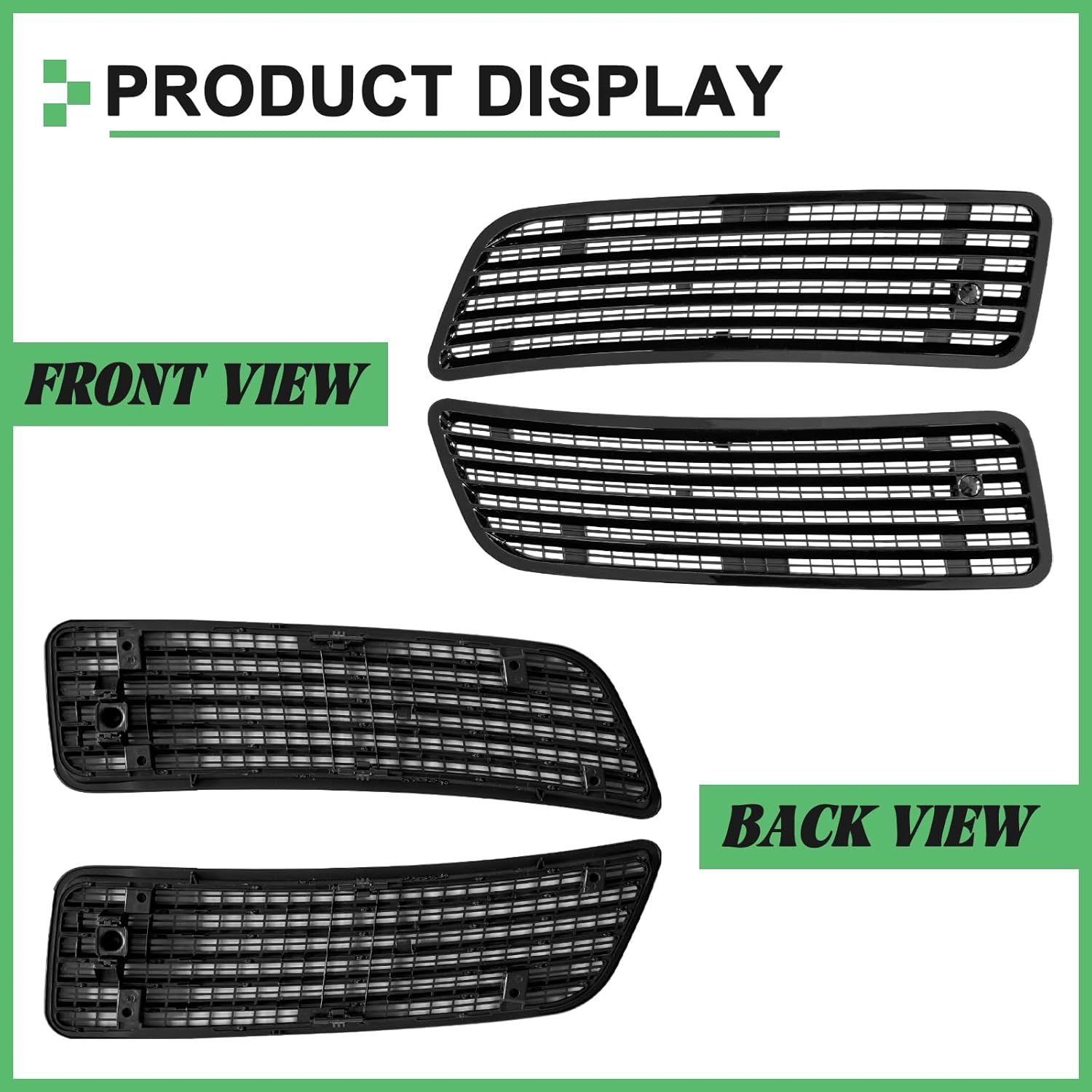 Hood Air Vent Grille Cover Set Left 2218800305 & Right 2218800205 Compatible With MERCEDES BENZ S-CLASS (W221)