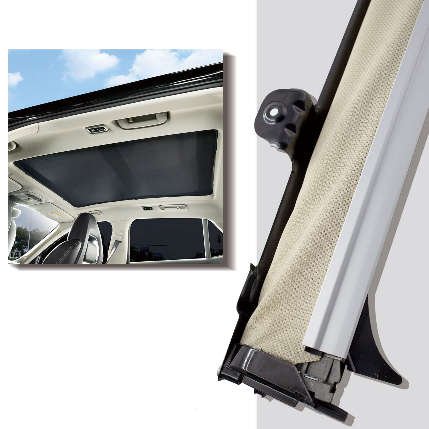 Beige Sunroof Curtain Cover 1K9877307B Compatible With AUDI Q5 (8RB) & SKODA SUPERB II (3T4) & YETI (5L) & VW PASSAT B7 (362)