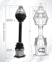 Front CV (Constant Velocity) Drive Shaft 4G0407271F Copmpatible With Audi A6 A7 A8 Q5 / SQ5