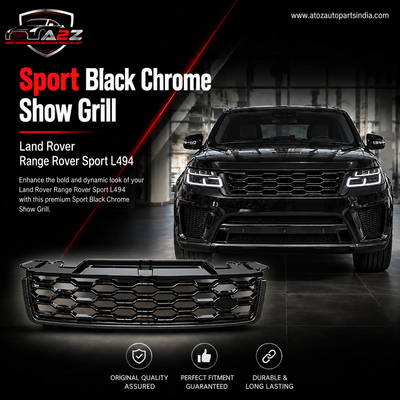 Sport Black Chrome Show grill Compatible With  Land Rover Range Rover Sport L494 Tag 47