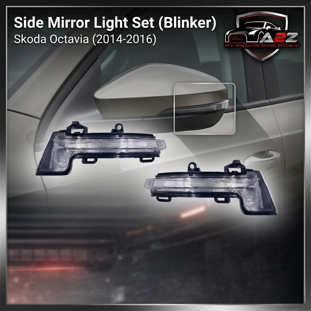 Side Mirror Light Set (Blinker) Right 5E0949102 & Left 5E0949101  Compatible With SKODA OCTAVIA III (5E3, NL3, NR3) Tag No.158