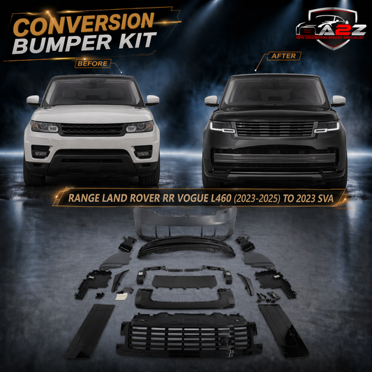 A To Z Compatible With Land Range Rover Rr Vogue L460 2023-2025 Upgrade Facelift Conver To 2023 Sva Bodykit Front Bumper Mesh Side Vent Splitter Skirts Grill Black CC-9829 (Shipping Cost Not Included In Price)