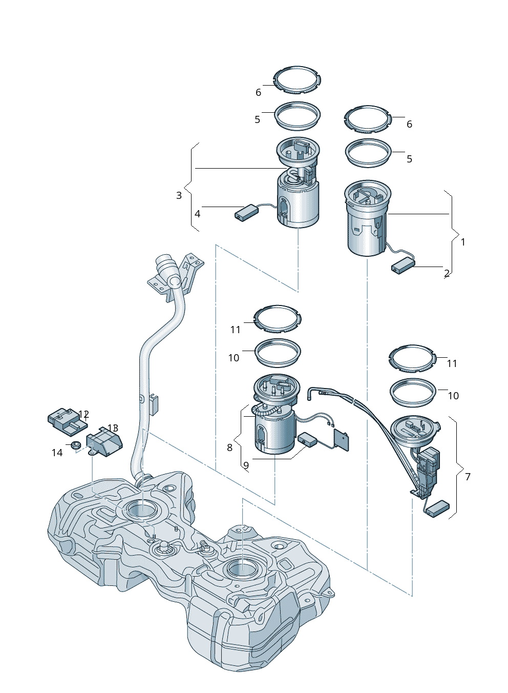 Fuel Pump Assembly 5N0919088M for Audi Q3 Tag-F-47