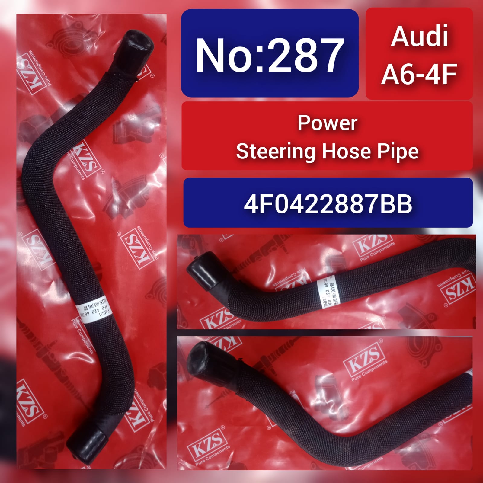 Power Steering Hose Pipe 4F0422887BB   Compatible with AUDI  A6 4F Tag-H-287