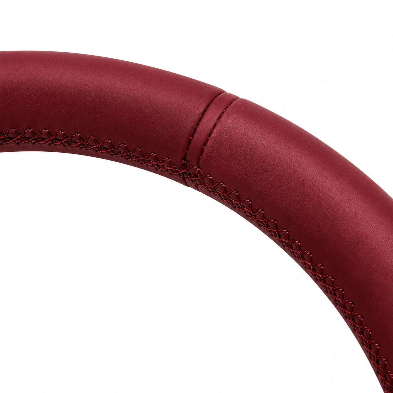 Burgundy Smooth Leather Steering Wheel Compatible With Porsche All Models
