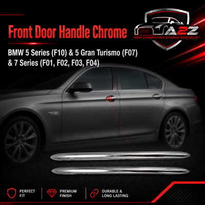 Front Door Chrome Left 51217231933 & Right 51217231932 Compatible With BMW 5 Series (F10) & 5 Gran Turismo (F07) & 7 Series (F01, F02, F03, F04) Tag No.57