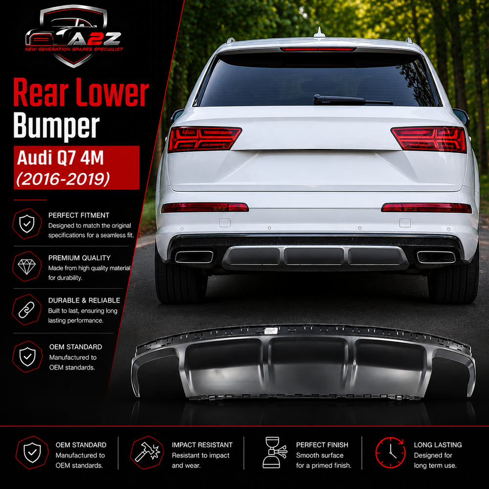 Rear Lower Bumper 4M0807434GRU6 Compatible With Audi Q7 4M (2016-2019) Tag No.215B