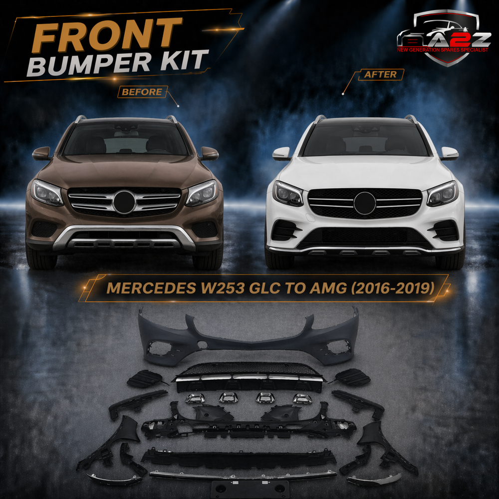 Front Bumper Kit Compatible With Mercedes Benz W253 GLC Upgrade To Mercedes Benz AMG (2016-2019) Tag No.FBK.204 (Shipping Cost Not Included In Price)