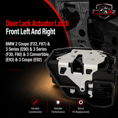 Door Lock Actuator Latch Front Left 51217202143, Front Right 51217202146 Compatible With BMW 2 Coupe (F22, F87) & 3 Series (E90) & 3 Series (F30, F80) & 3 Convertible (E93) & 3 Coupe (E92)