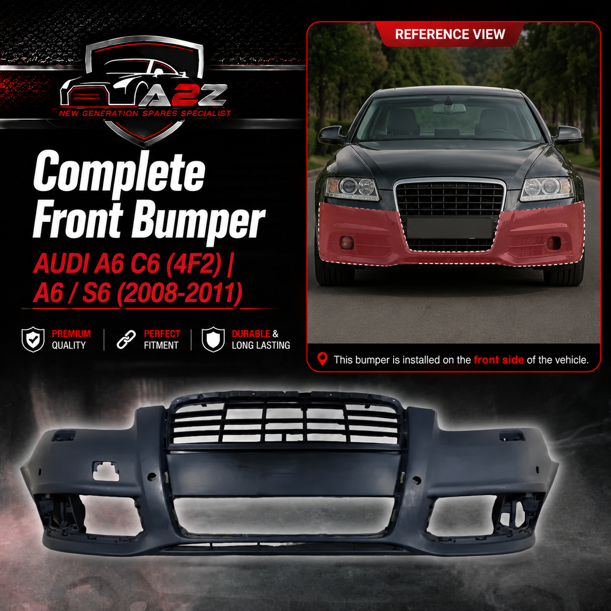 Front Rear Bumper 4F0807105AB Compatible With AUDI A6 C6 (4F2) | A6 / S6 (2008-2011) Tag No.36