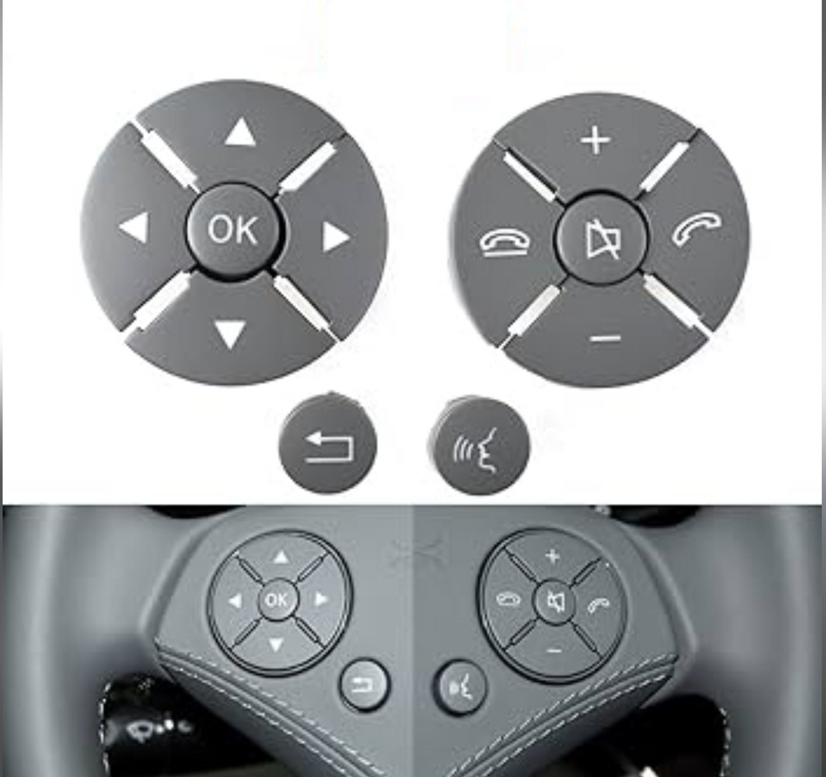 Grey-Round Steering Wheel Switch Control Buttons 2218215751 Compatible with MERCEDES BENZ S-CLASS W221