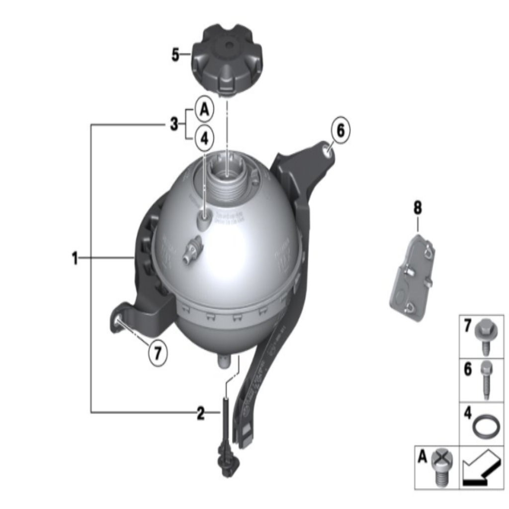 Coolant Bottle 17138614293 17137619189 17137649733 For BMW 5 Series F10 Tag-B-39