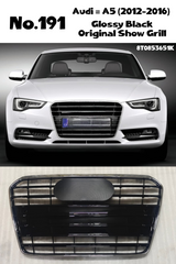 Glossy Black Original Show Grill Compatible With Audi = A5 (2012-16) Tag No.191