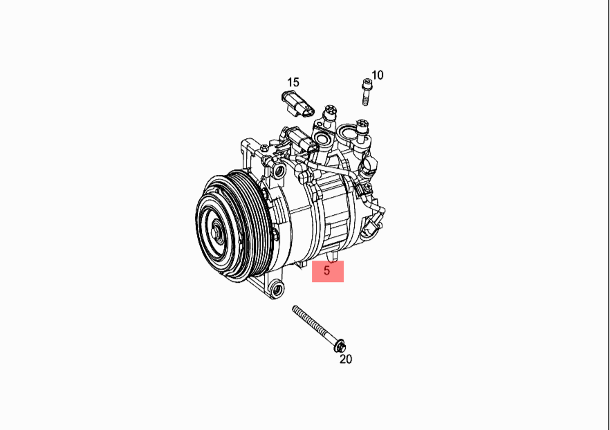 AC Compressor A0032306911 Compatible With MERCEDES-BENZ C-CLASS (W205) & C-CLASS Convertible (A205) & GLC (X253)