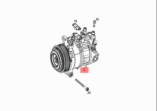 AC Compressor A0032306911 Compatible With MERCEDES-BENZ C-CLASS (W205) & C-CLASS Convertible (A205) & GLC (X253)