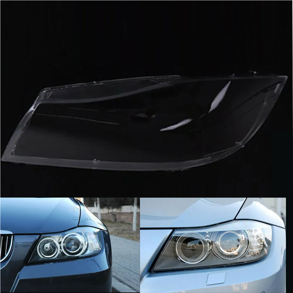 Car Front Headlight Lens Cover Transparent Lamp Shade Headlamp Lens Cover compatible for BMW E90 2008 -2012.