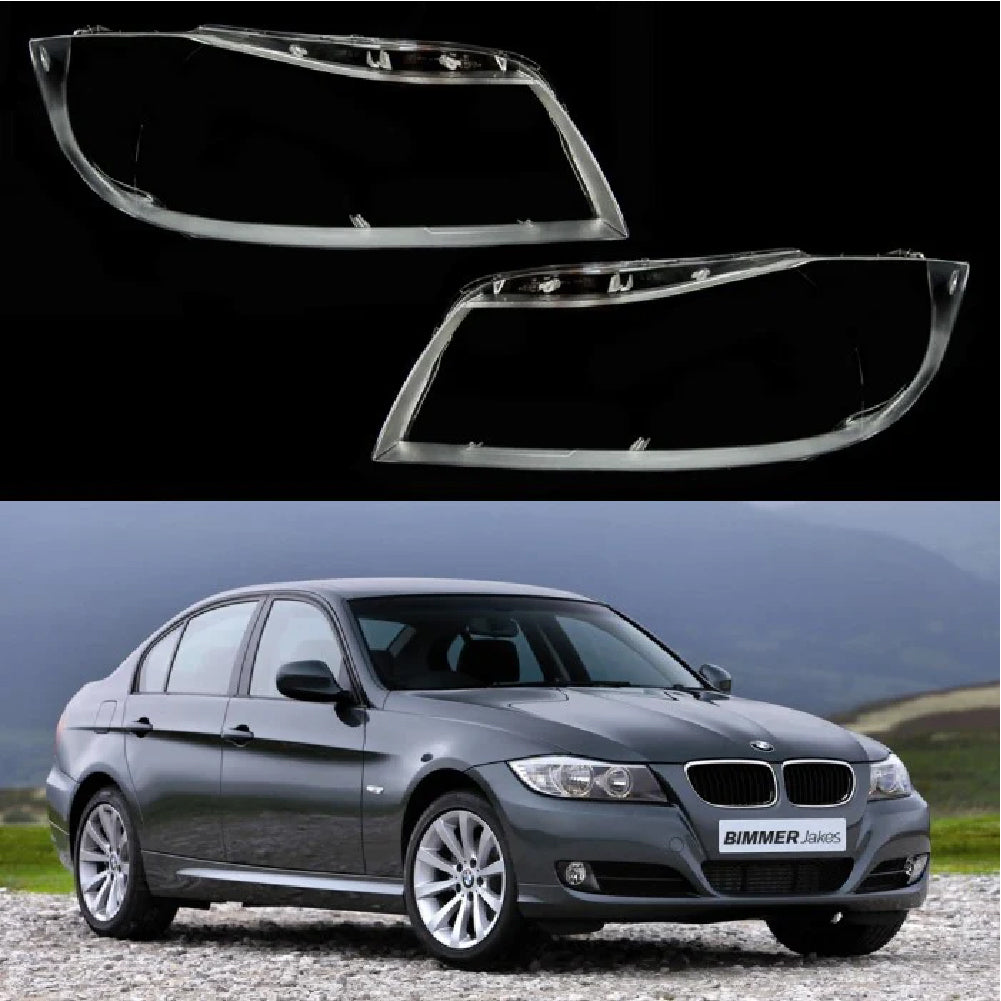 Car Front Headlight Lens Cover Transparent Lamp Shade Headlamp Lens Cover compatible for BMW E90 2008 -2012.